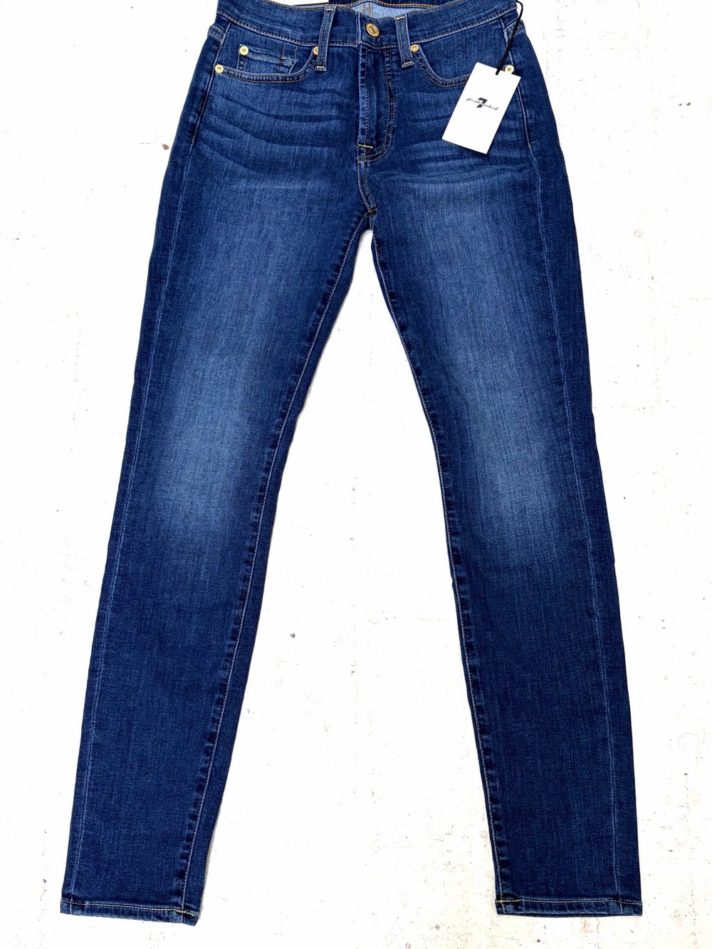 7 For All Mankind Women's Skinny Jeans - Dark Blue Wash